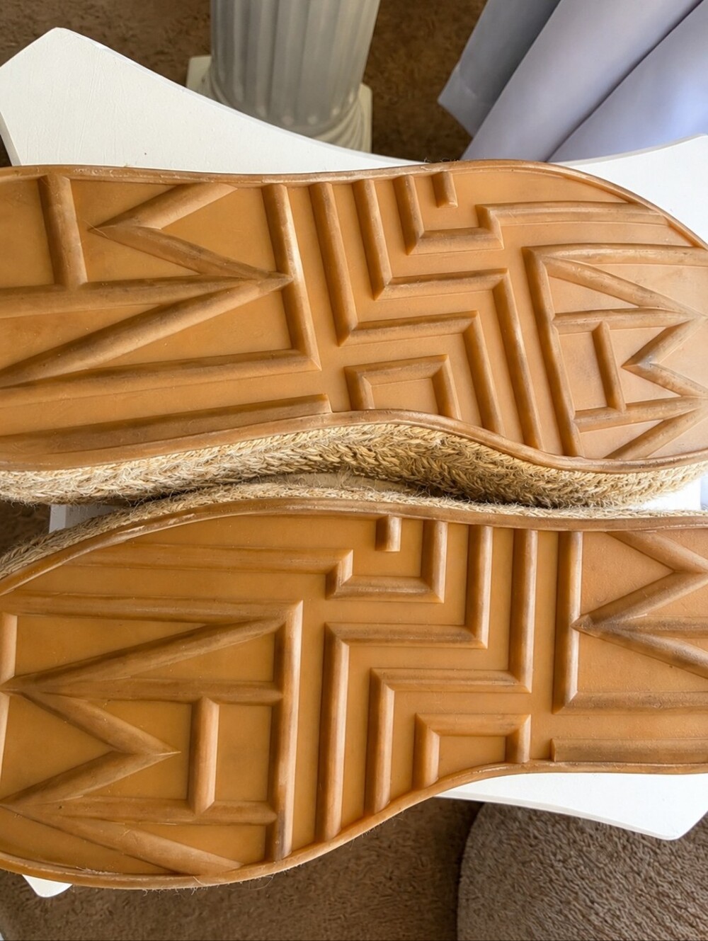 H&M Cream Canvas Espadrille Loafers with Gold Bit Size 5 - Picture 7 of 8